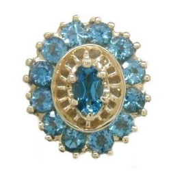 N364 14K RD/ BLUE TOPAZ SLIDE 